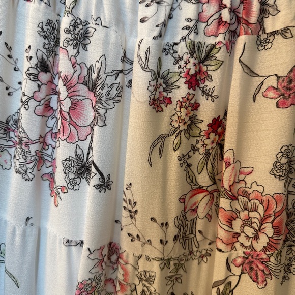 Calessa Long Floral Print Tiered Midi Skirt - Picture 6 of 8